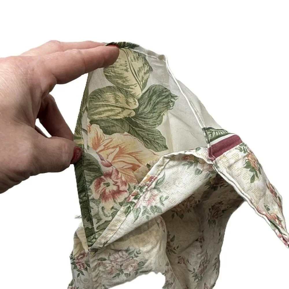 Cute Vintage Floral Curtains 2 Panels Cottagecore Lace Farmhouse Drapes